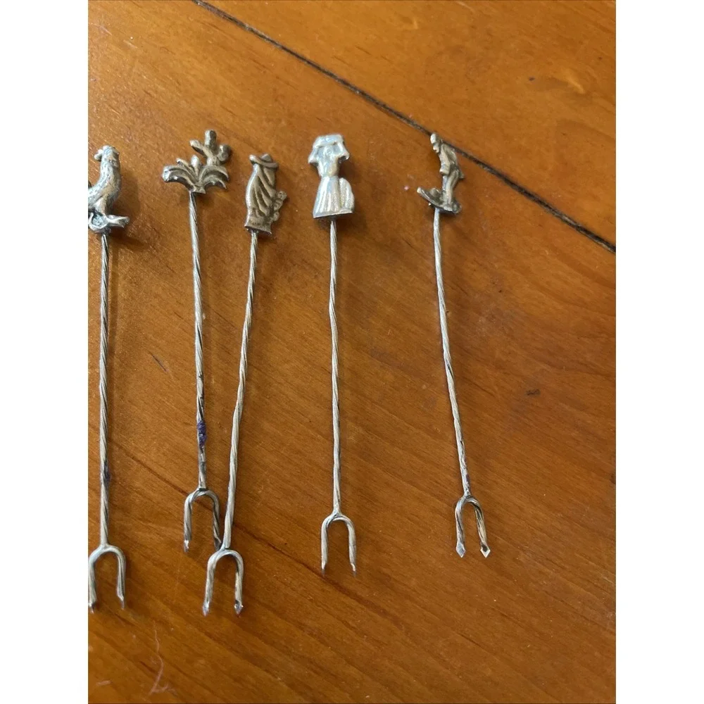 Vintage Hors D'oeuvre Cocktail Forks Picks Lot Of 9 Mexican